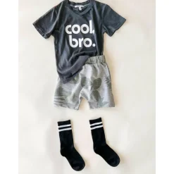 COOL BRO-V NECK TEE | TITANIUM