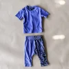 Rory-Animal Baby Set | Purple | Short sleeve
